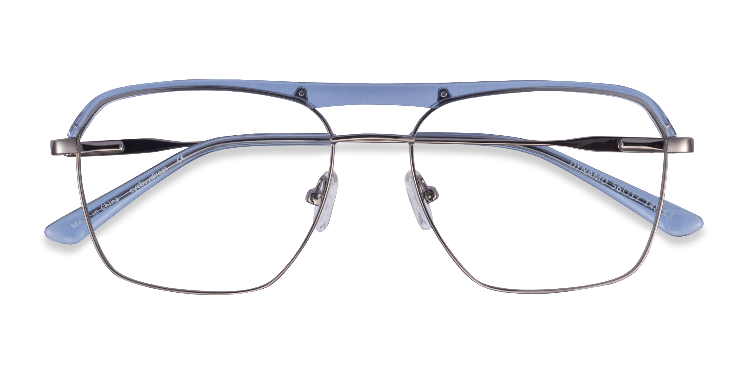 Clear Blue & Gunmetal Dynamo -  Acetate-metal Eyeglasses