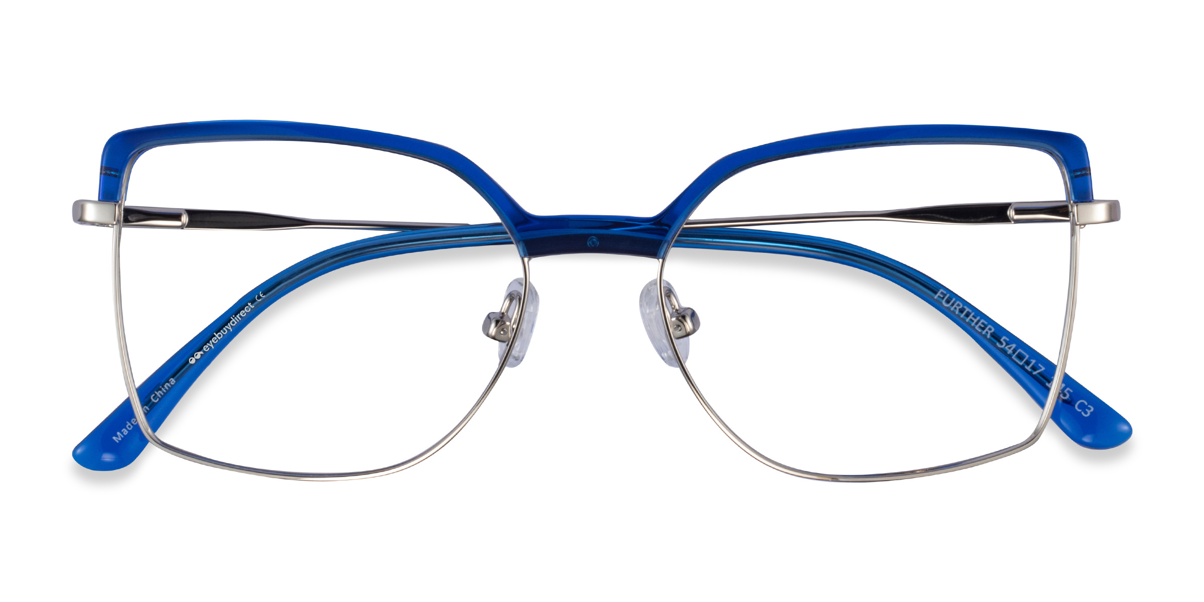 Blue & Silver Further -  Acetate-metal Eyeglasses