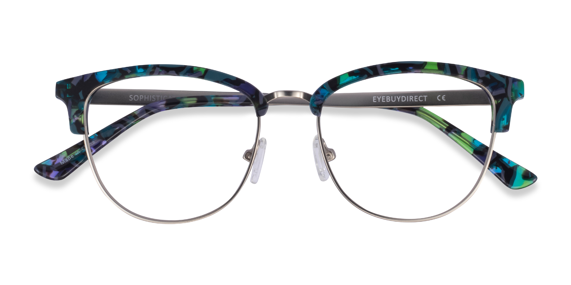 Blue Floral & Silver Sophisticated -  Acetate-metal Lunettes de vue