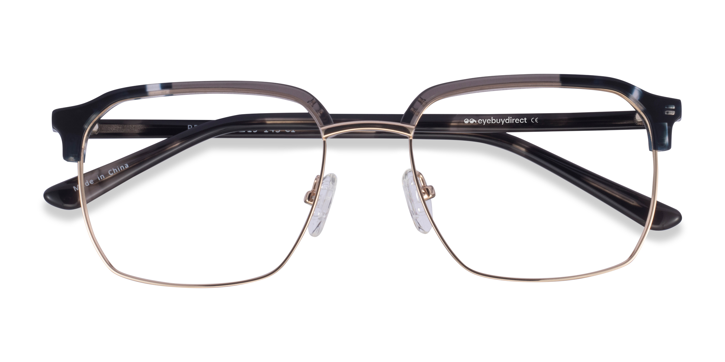 Gray Striped & Gold Break -  Acetate-metal Lunettes de vue