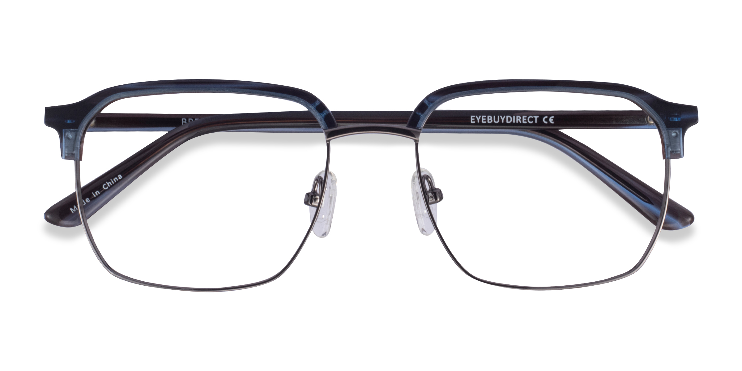 Blue Striped & Gunmetal Break -  Acetate-metal Eyeglasses