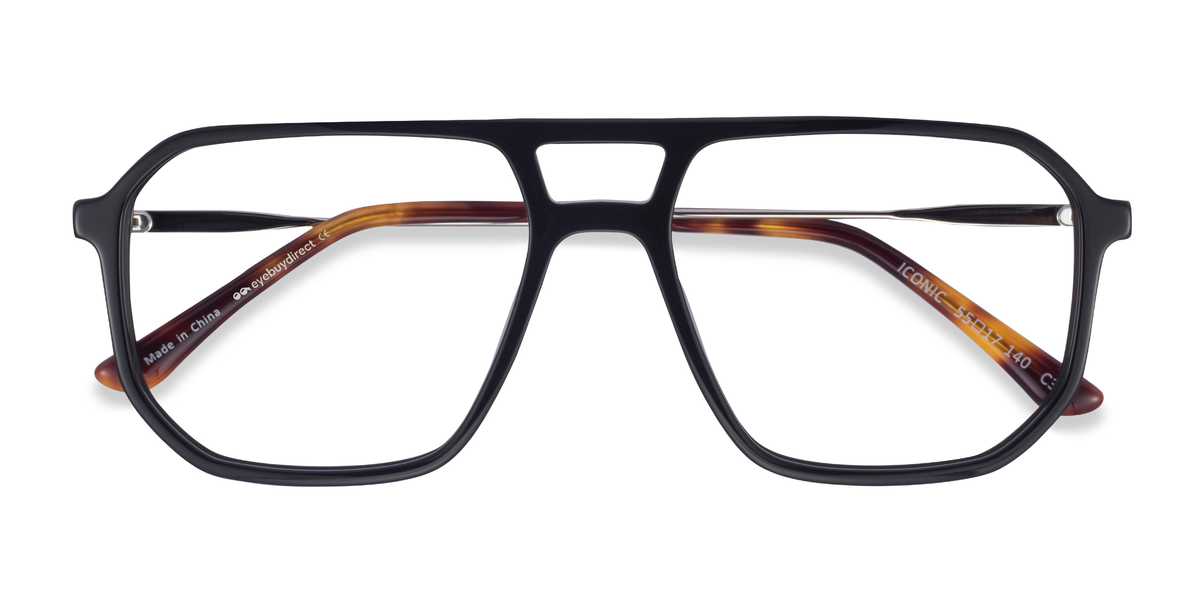 Black & Silver Iconic -  Acetate-metal Eyeglasses