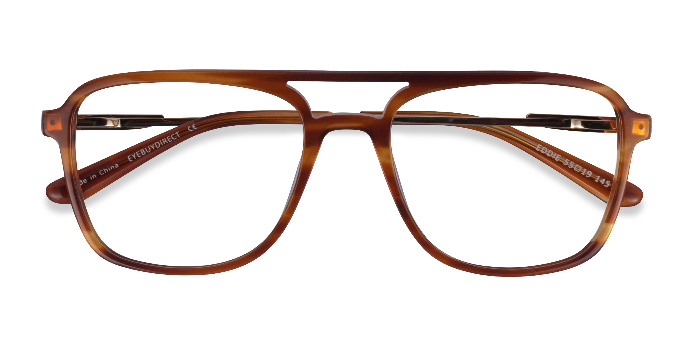 Striped Brown Eddie -  Métal Lunettes de vue