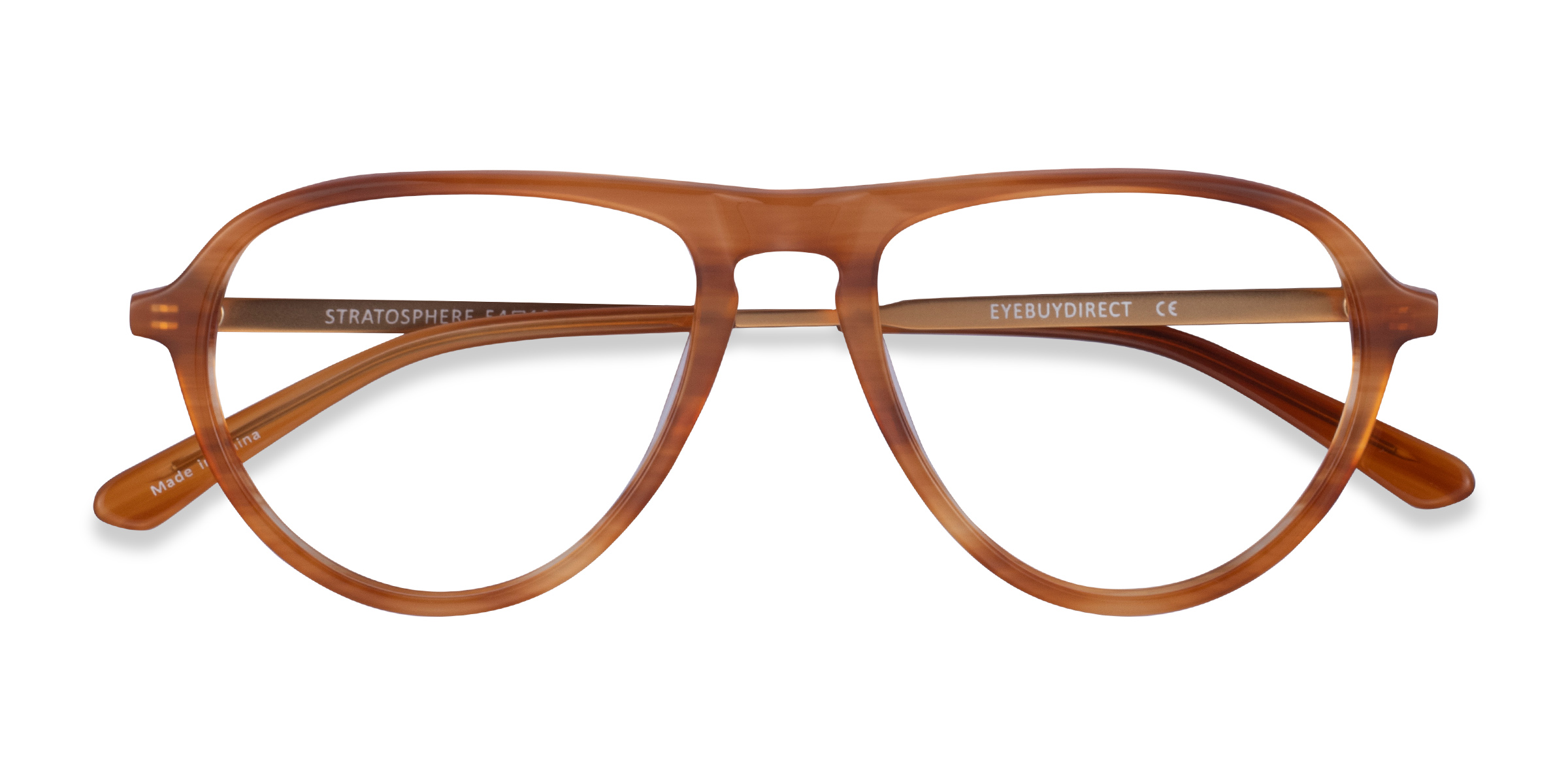 Brown Striped Matte Gold Stratosphere -  Acétate Lunettes de vue