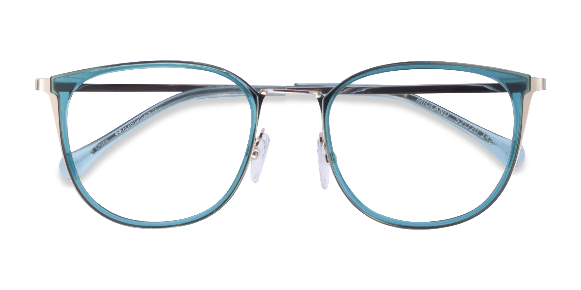 Clear Teal Gold Midland -  Acetate Eyeglasses