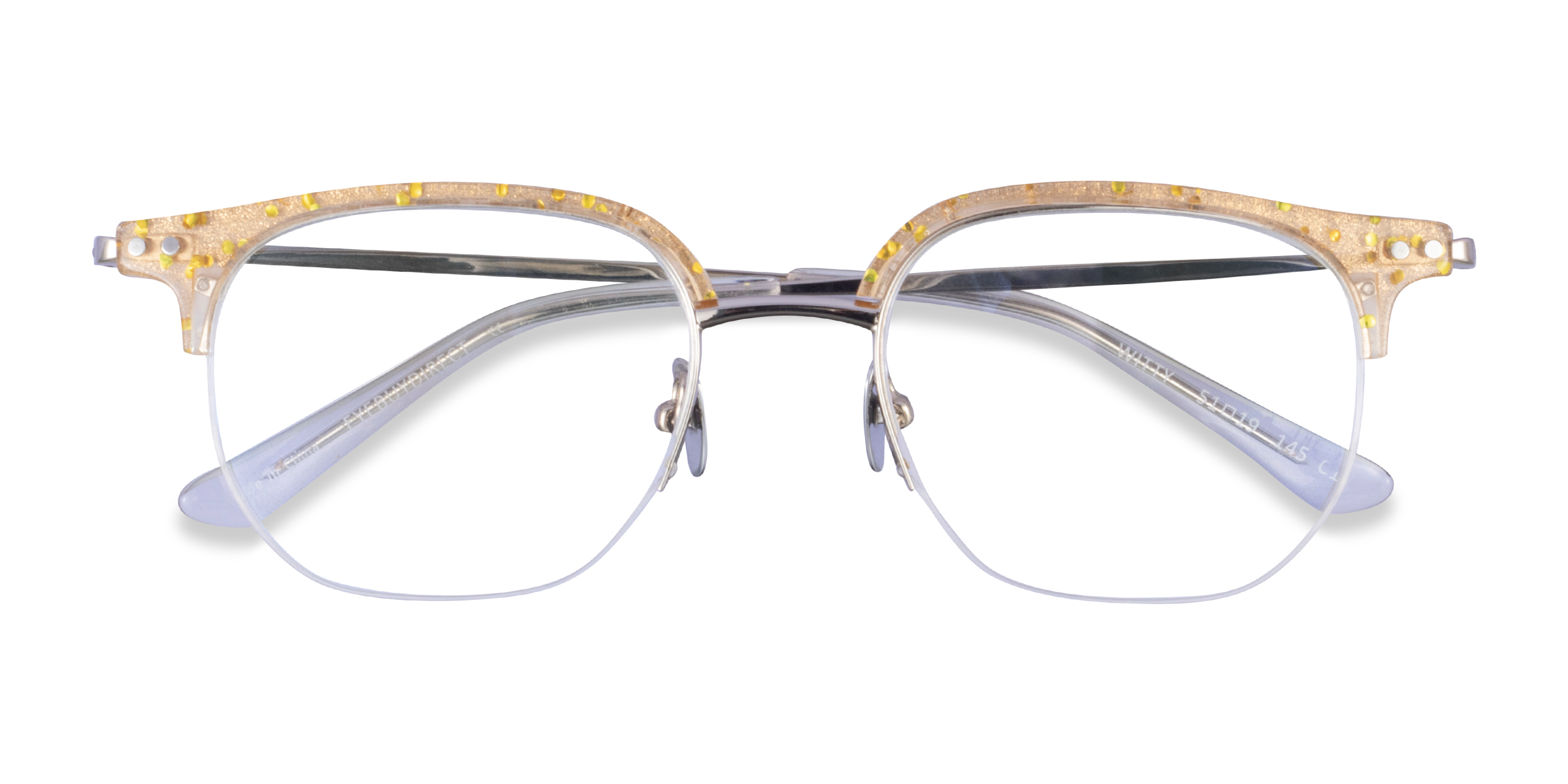 Clear Yellow Silver Witty -  Acetate Eyeglasses