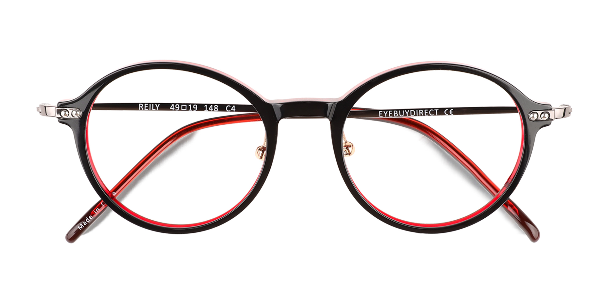 Black Burgundy Silver Reily -  Acétate Lunettes de vue