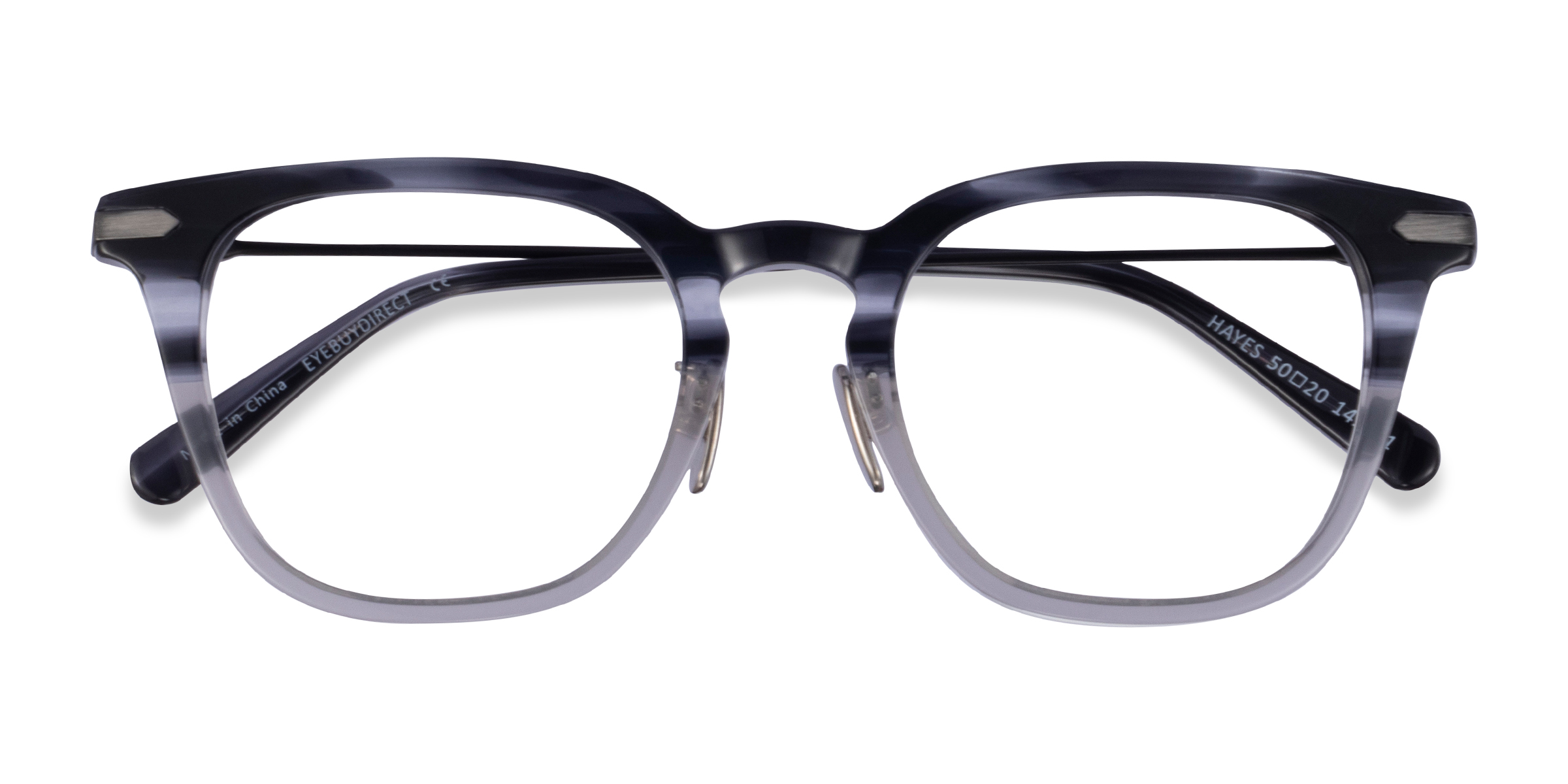 Gray Striped Gunmetal Hayes -  Acétate Lunettes de vue