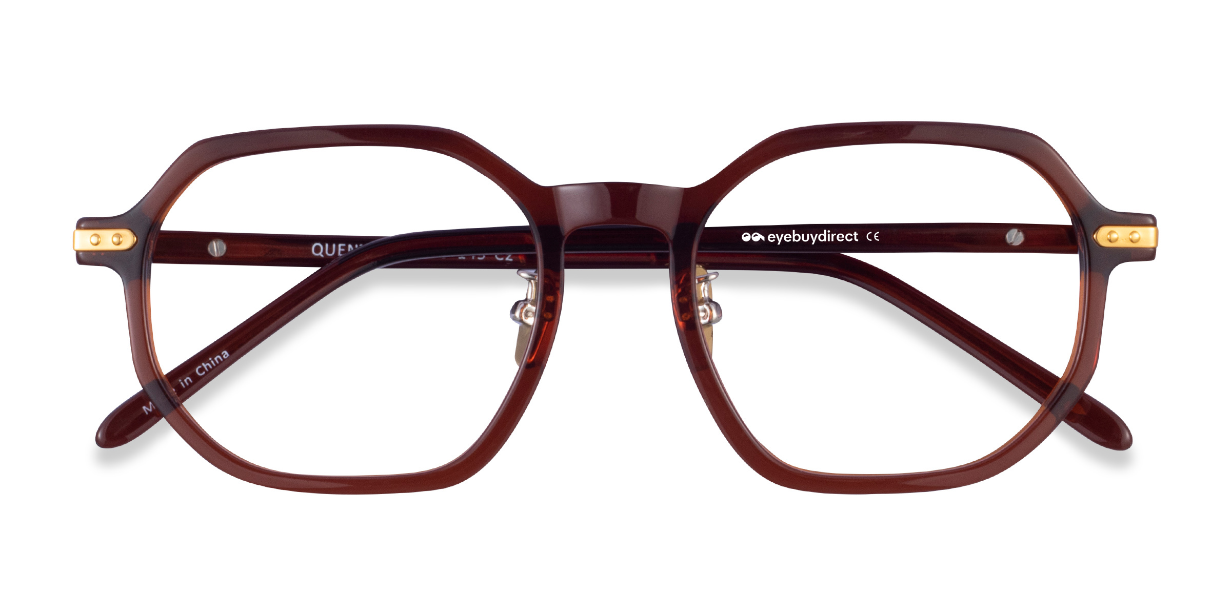 Clear Brown Gold Quentin -  Acetate Eyeglasses