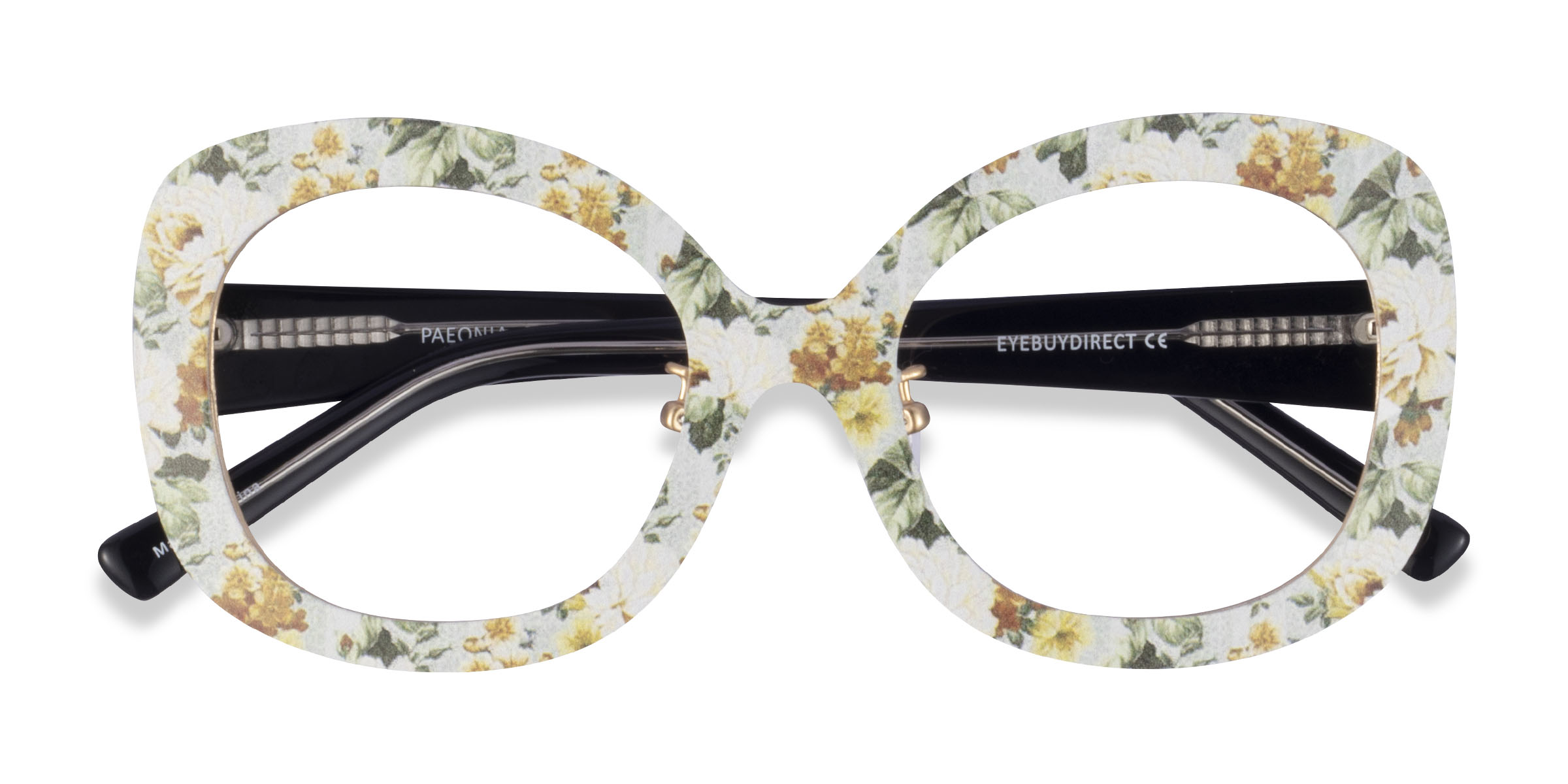 Yellow Floral Paeonia -  Métal Lunettes de vue