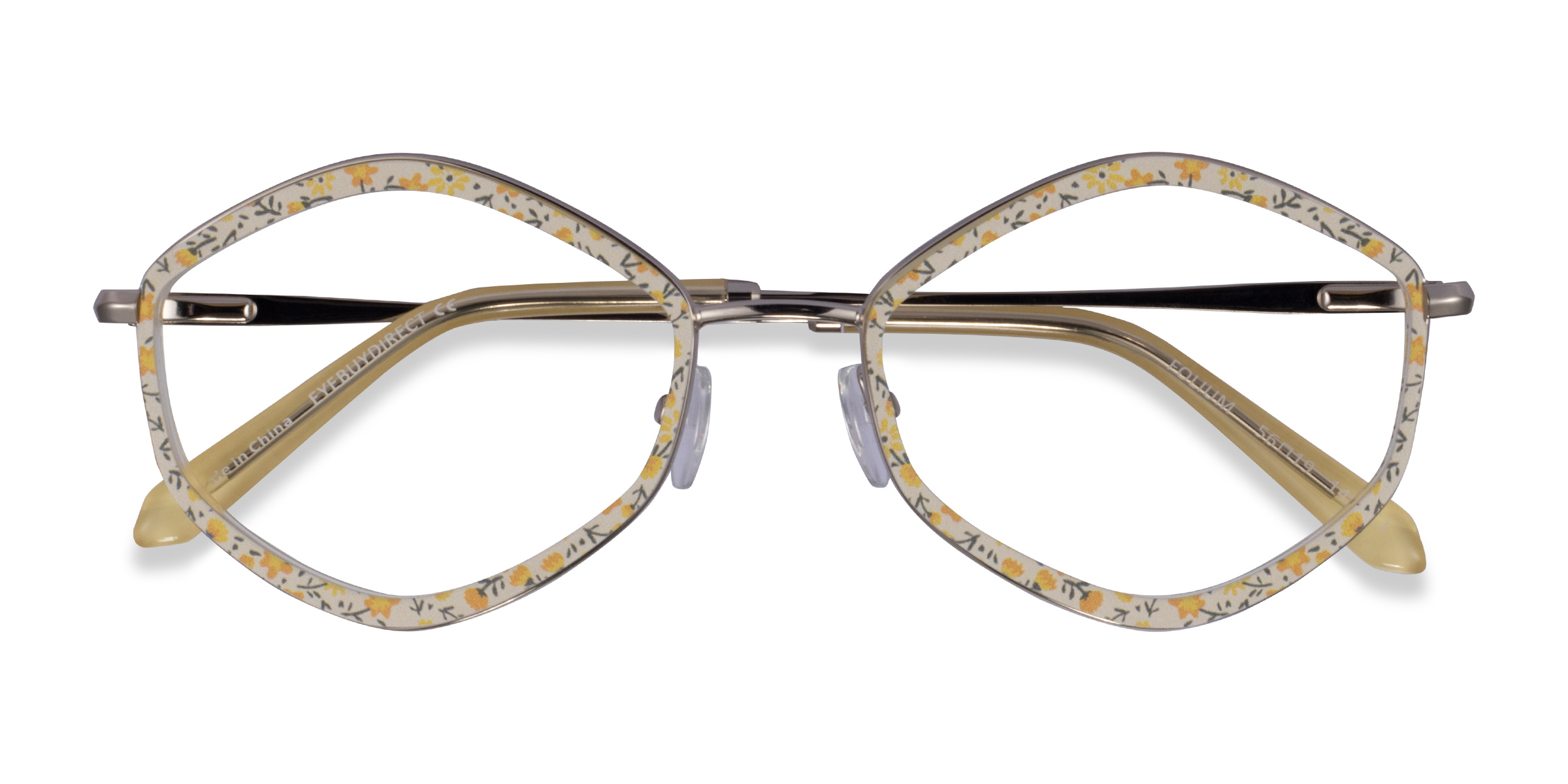 Yellow Floral Folium -  Acétate Lunettes de vue