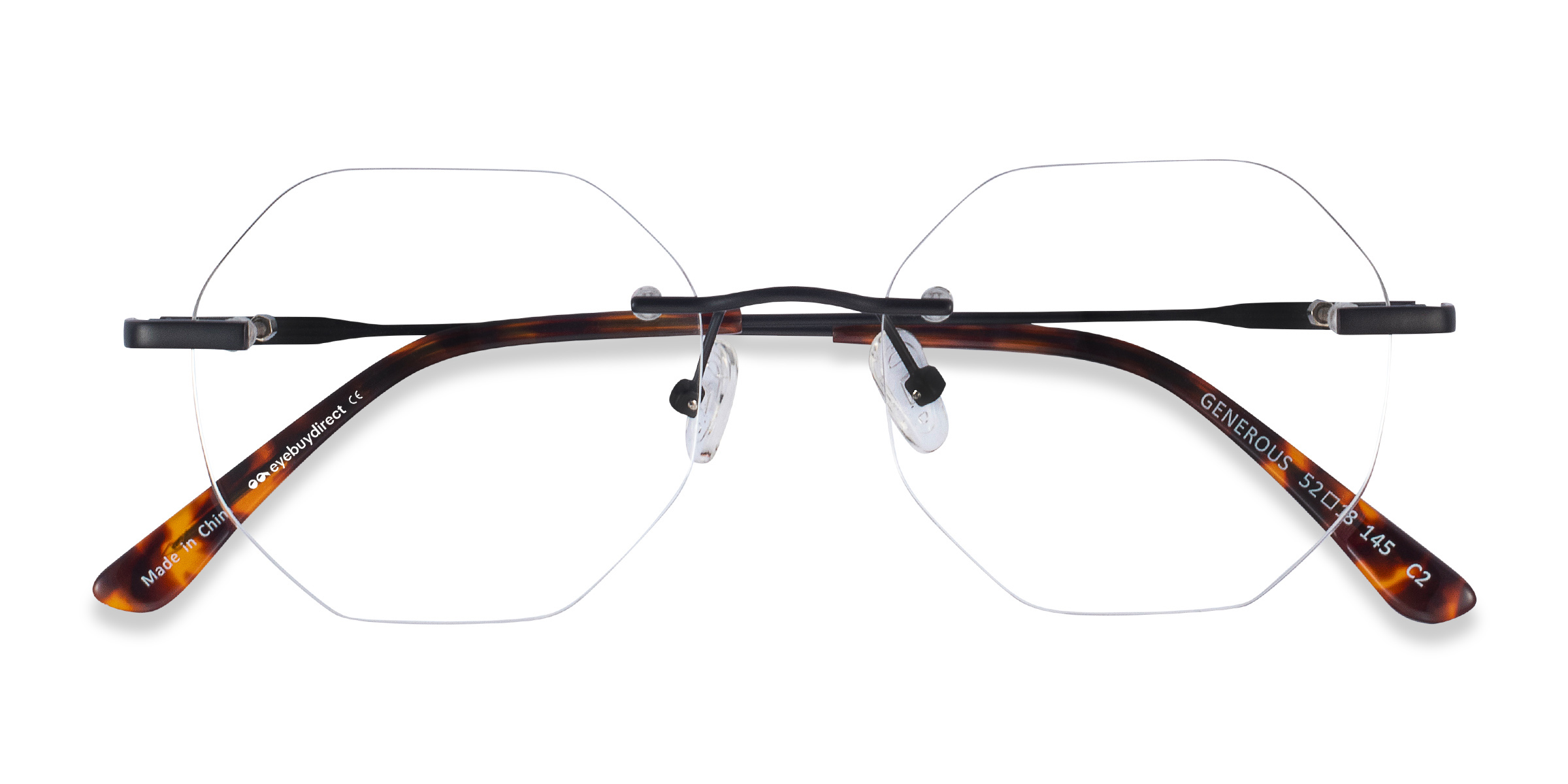 Matte Black Generous -  Metal Eyeglasses