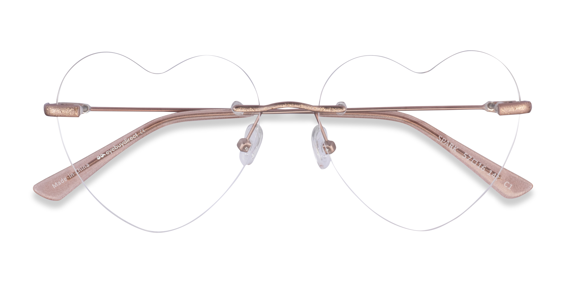 Glitter Rose Gold Spark -  Metal Eyeglasses