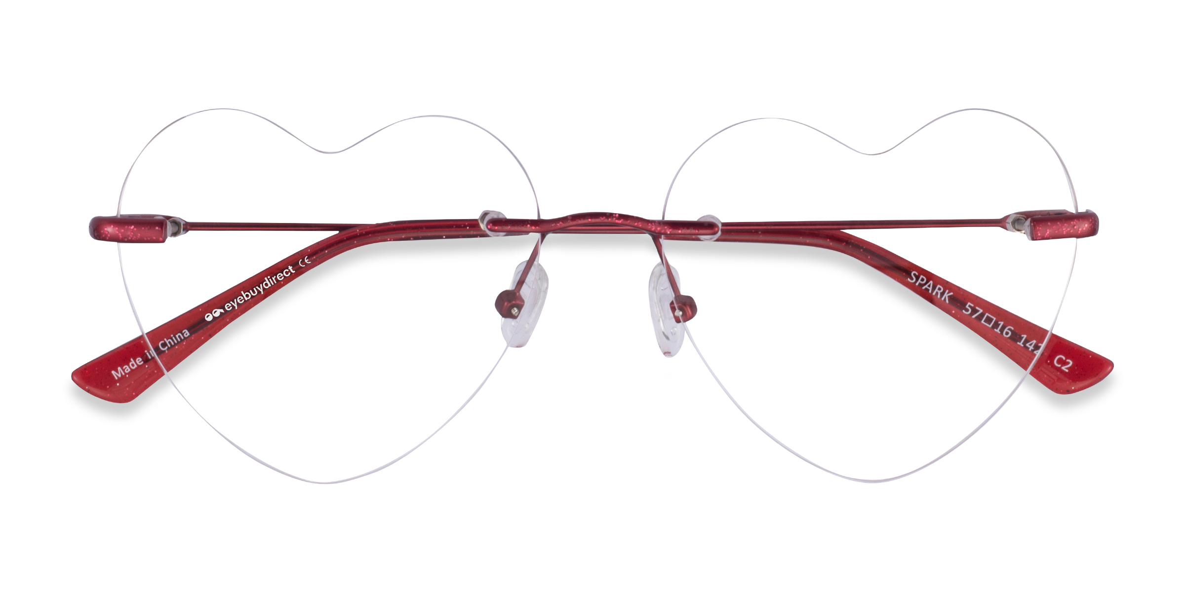 Glitter Red Spark -  Metal Eyeglasses