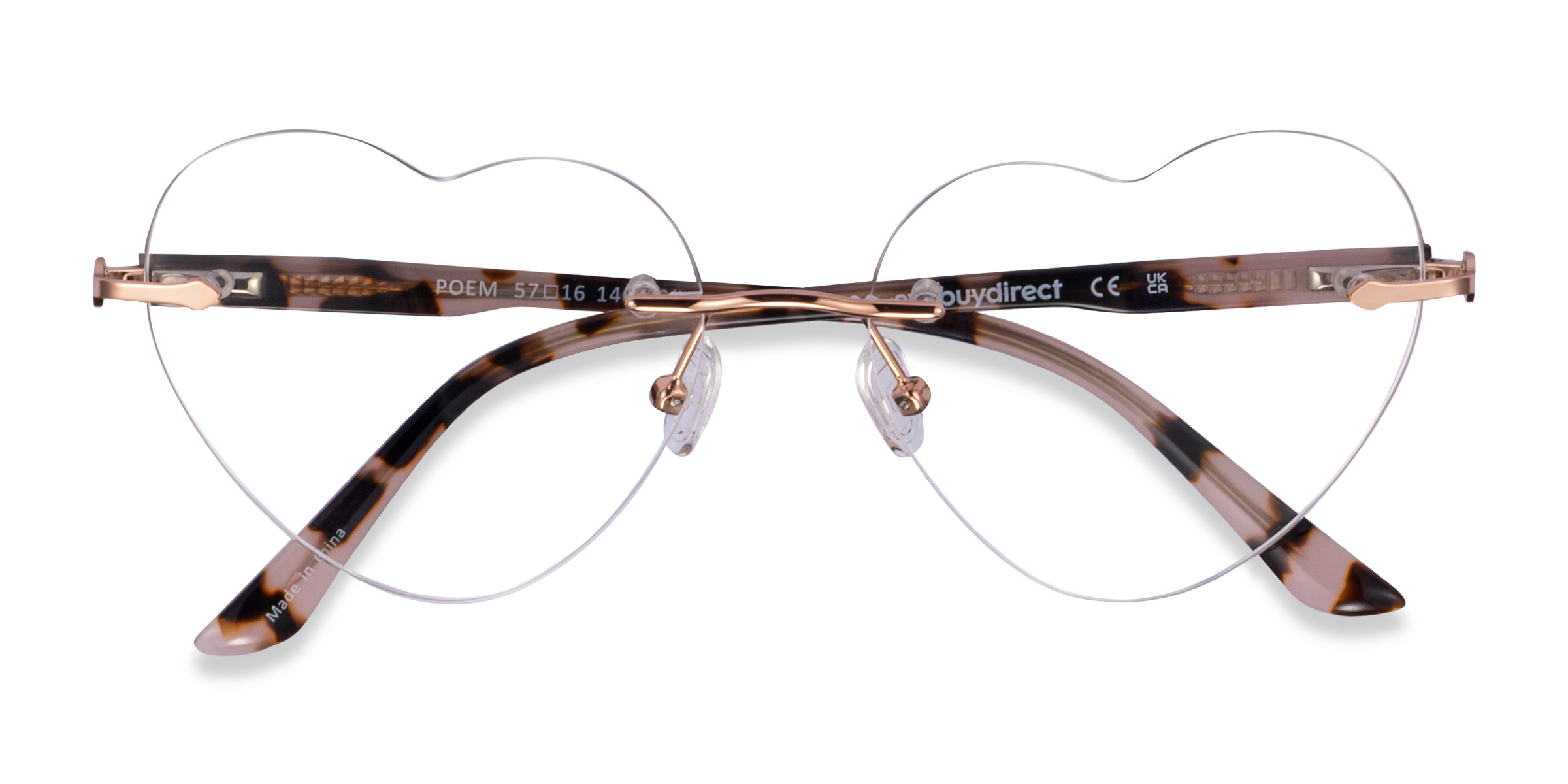 Shiny Rose Gold Poem -  Metal Eyeglasses