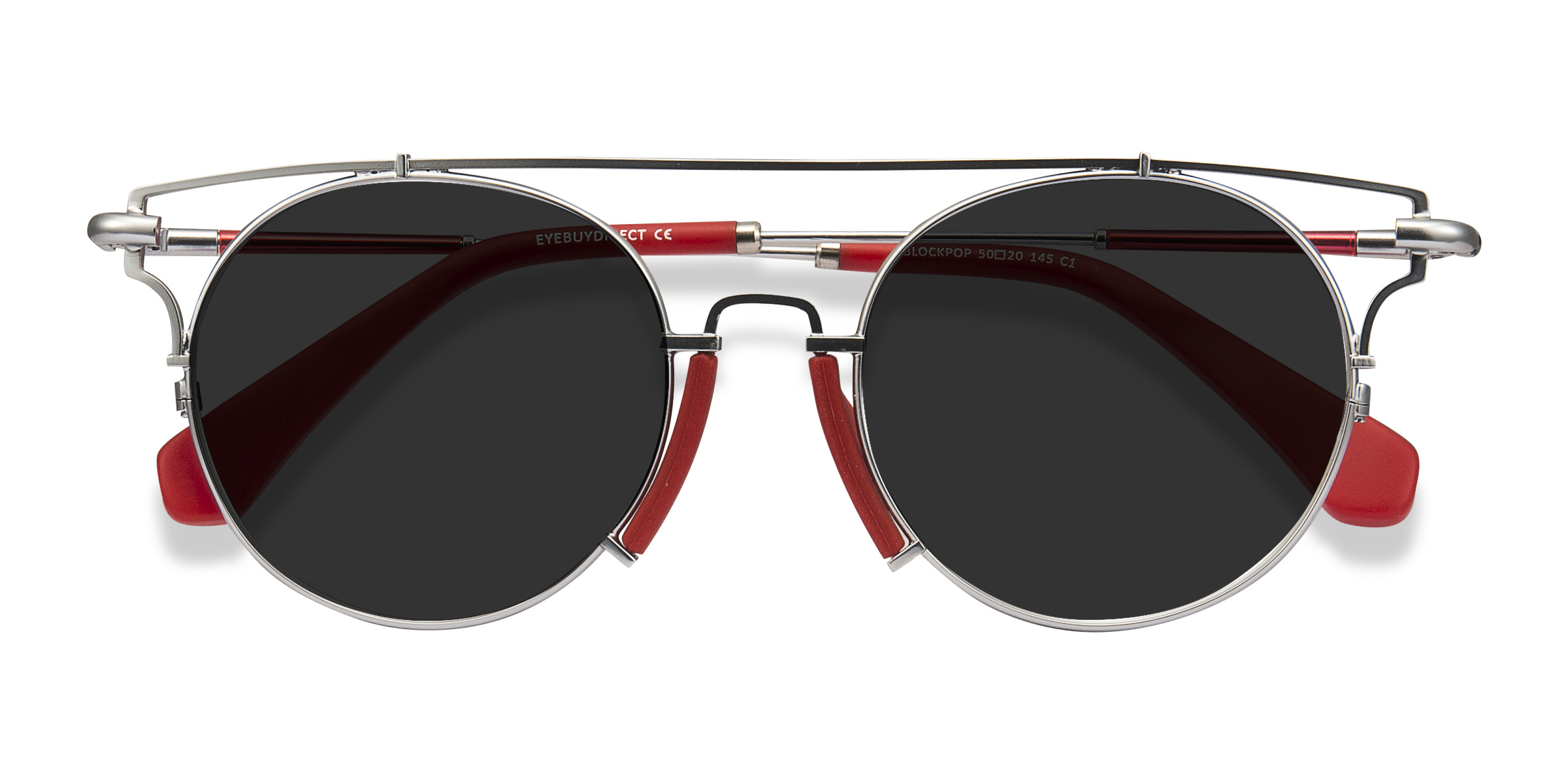 Silver Red Blockpop -  Acétate Lunettes de soleil