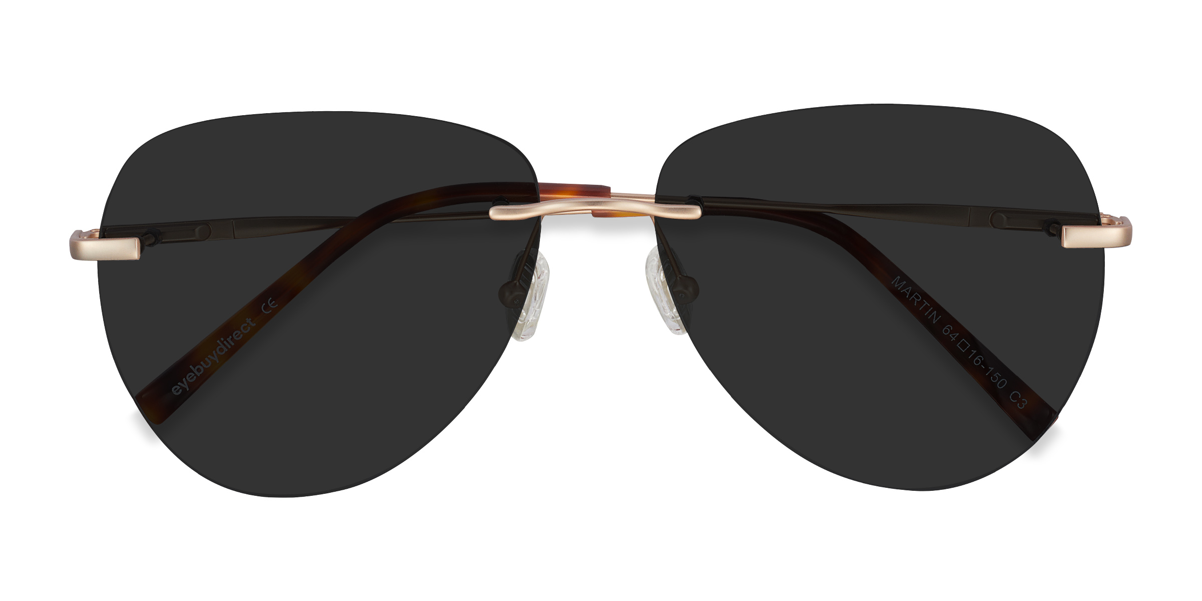 Matte Gold Martin -  Metal Sunglasses