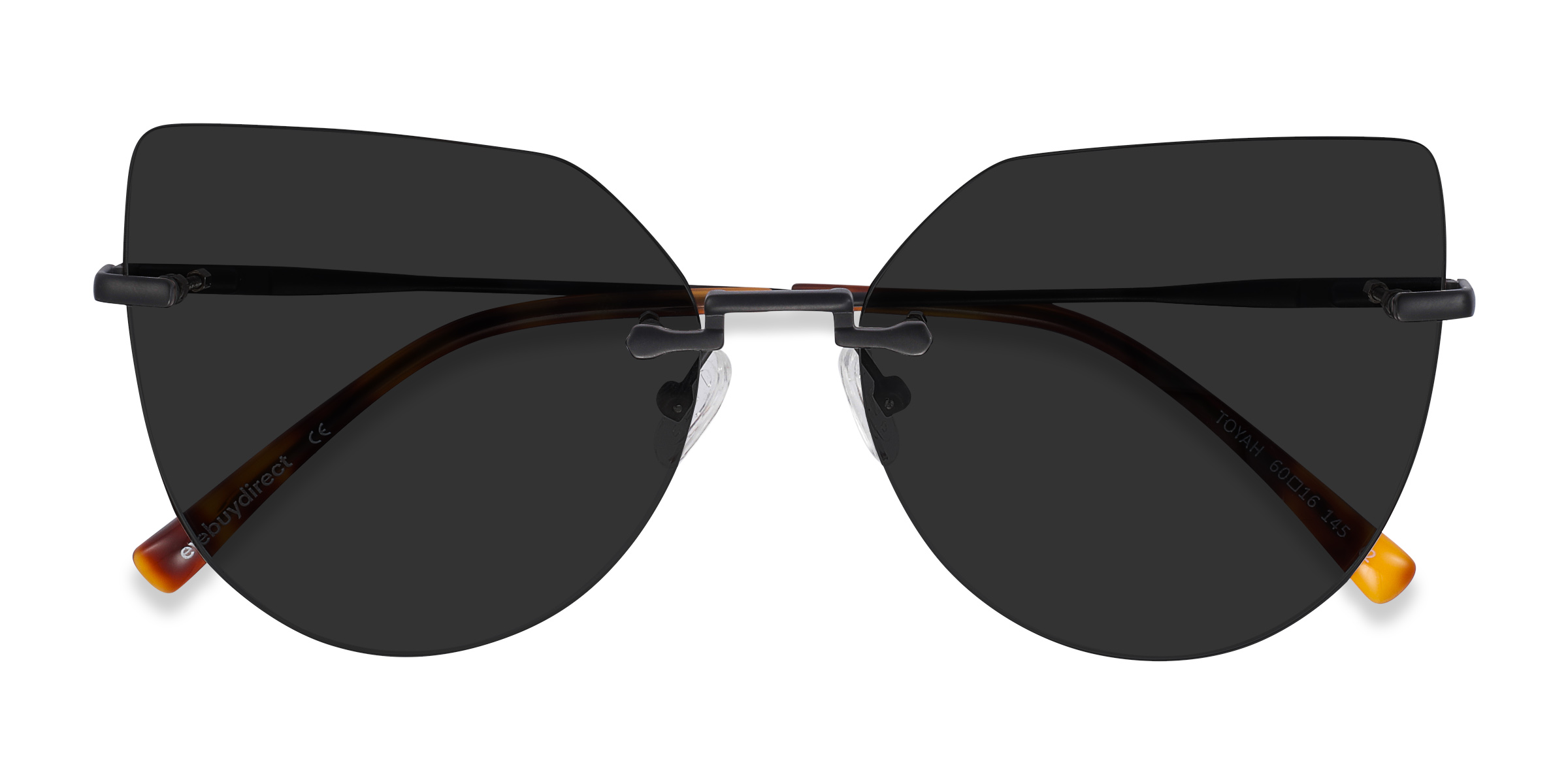 Noir Toyah - Métal Lunettes de soleil