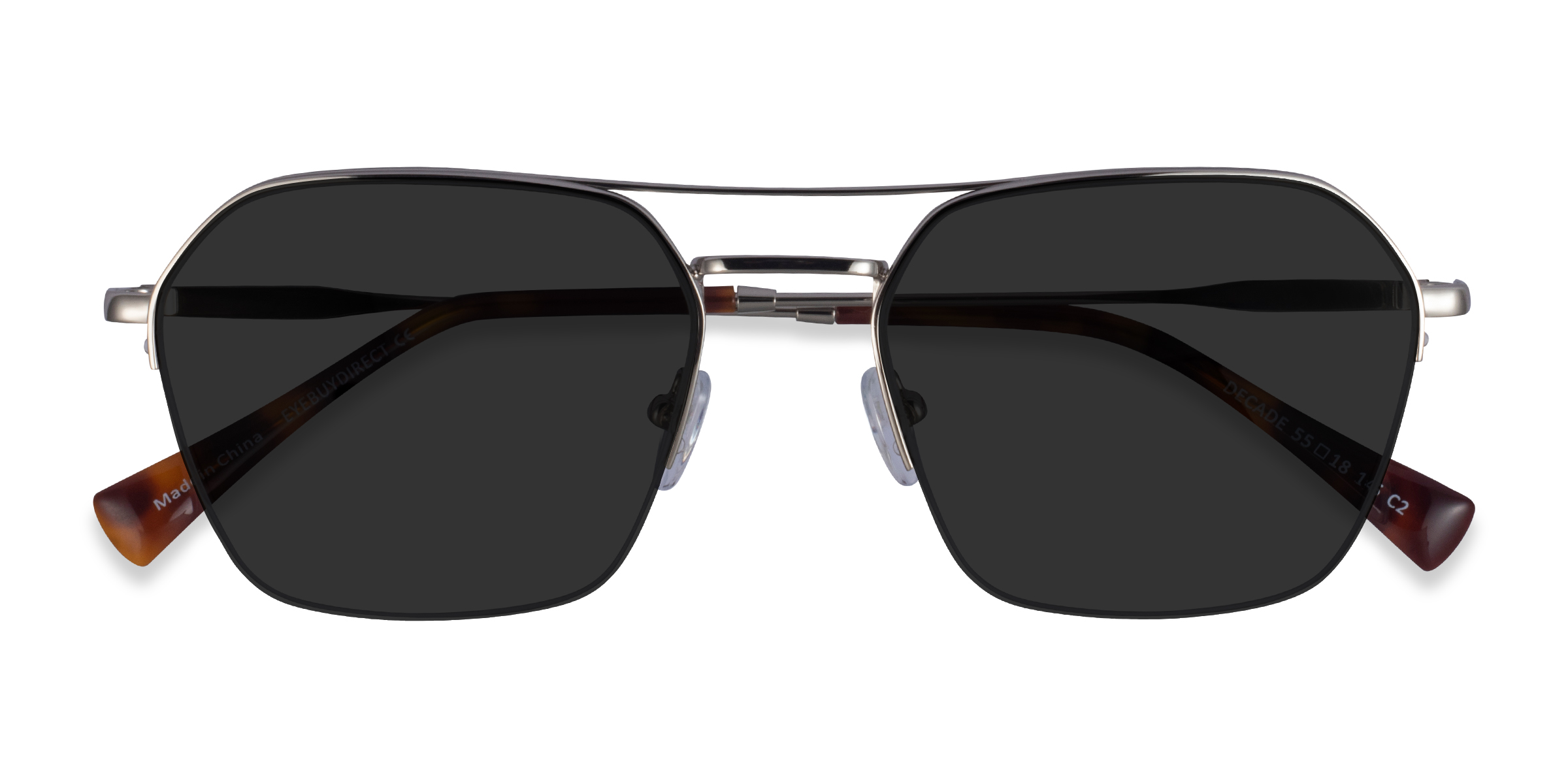 Argenté Decade -  Métal Lunettes de soleil