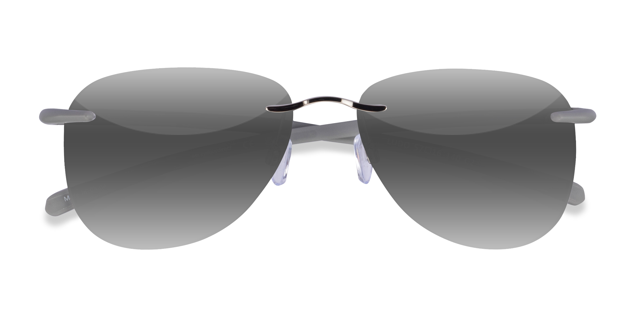 Shiny Silver Ludo - Plastique Lunettes de soleil
