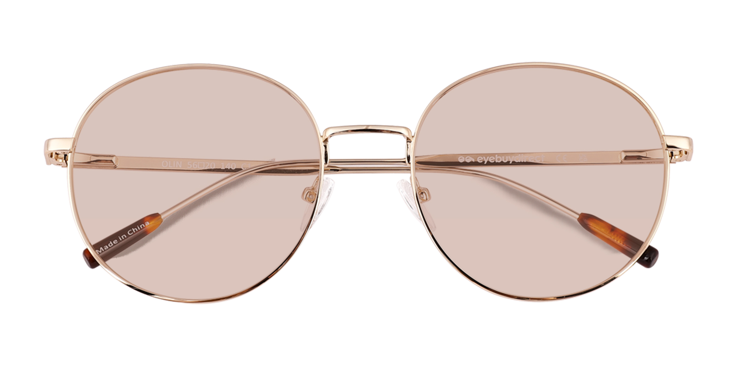 Shiny Gold Tortoise Olin -  Metal Sunglasses