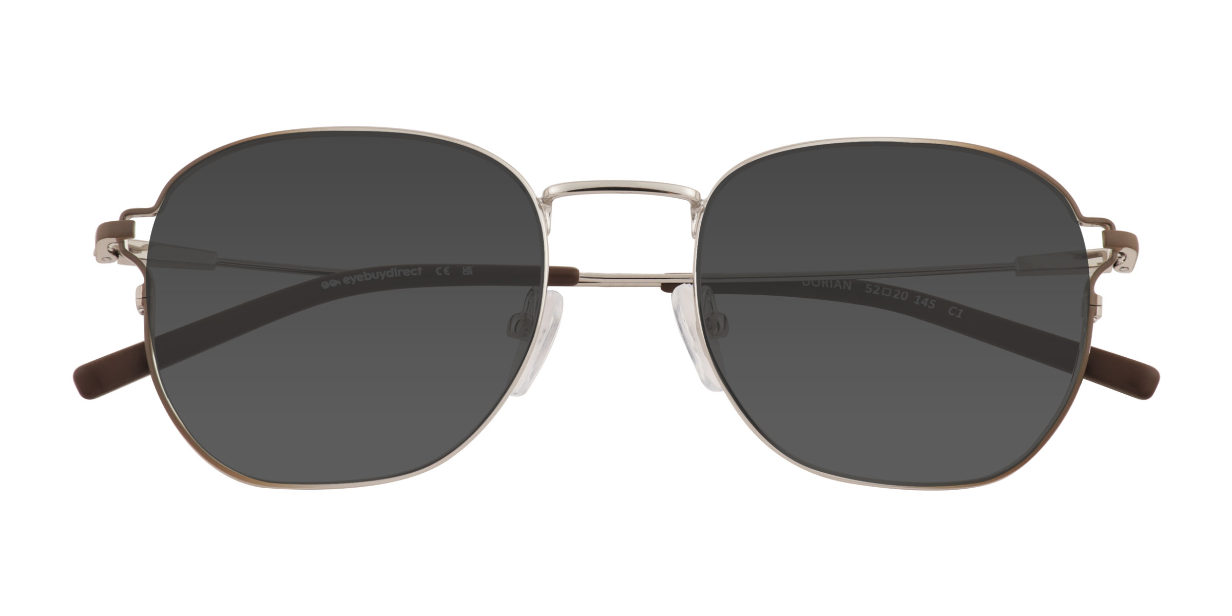 Gradient Brown Silver Dorian -  Metal Sunglasses