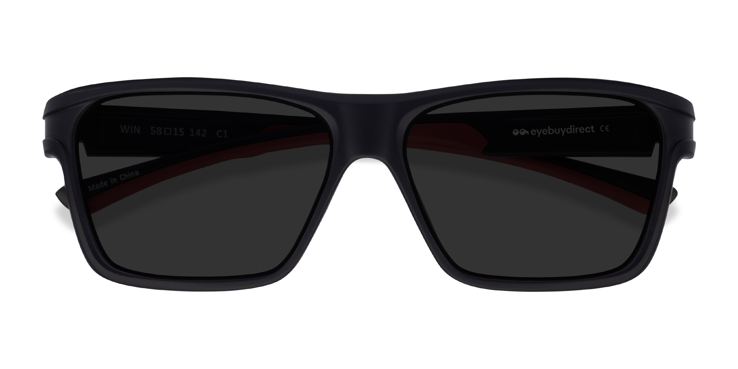 Black & Red Win -  Plastic Sunglasses