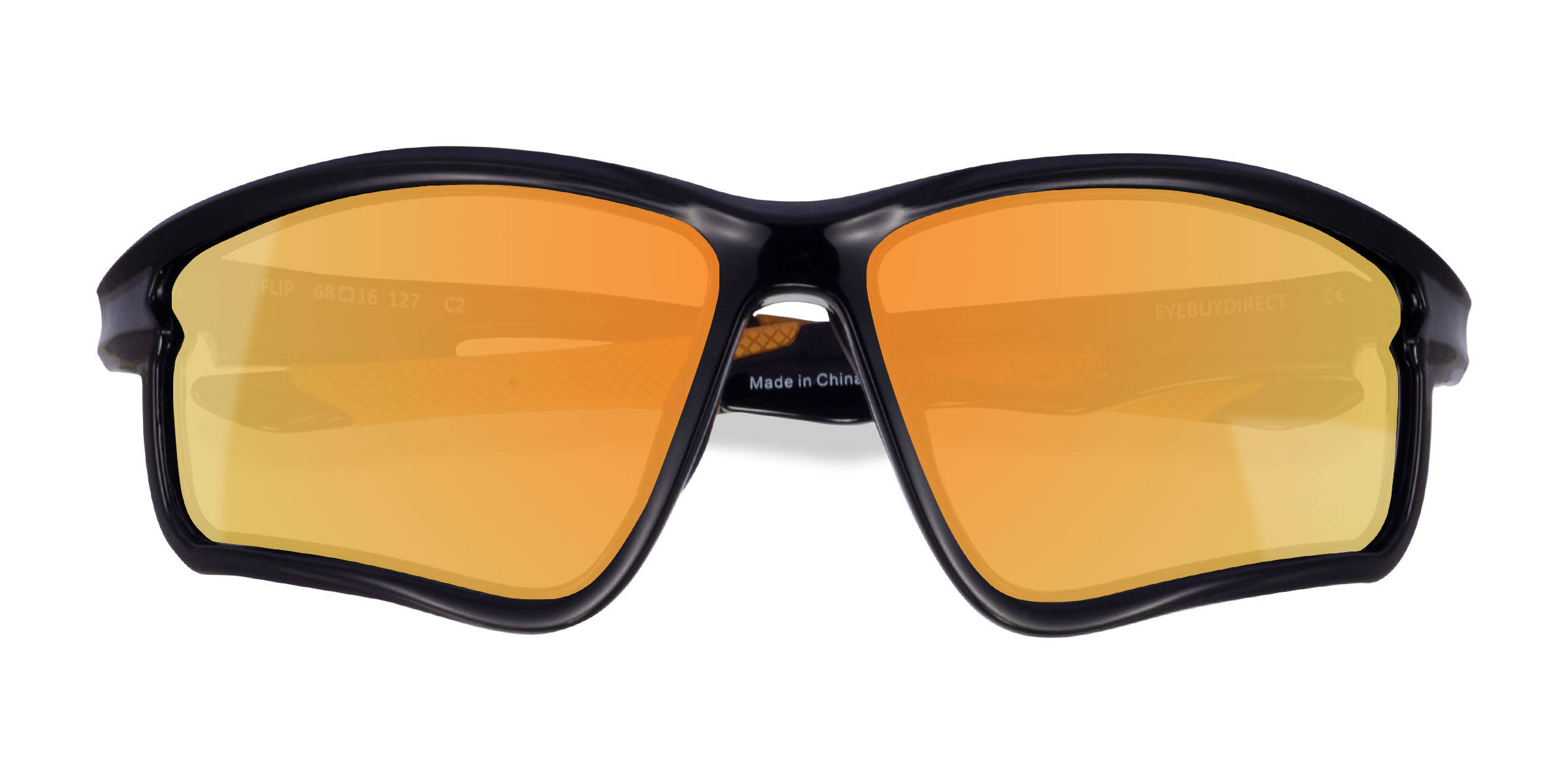 Noir Flip -  Plastique Lunettes de soleil