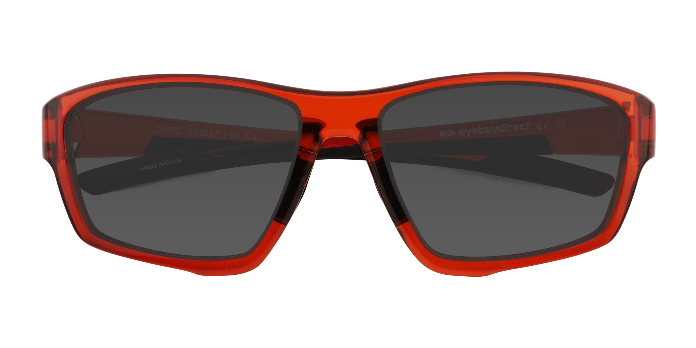 Clear Orange Optic -  Plastic Sunglasses