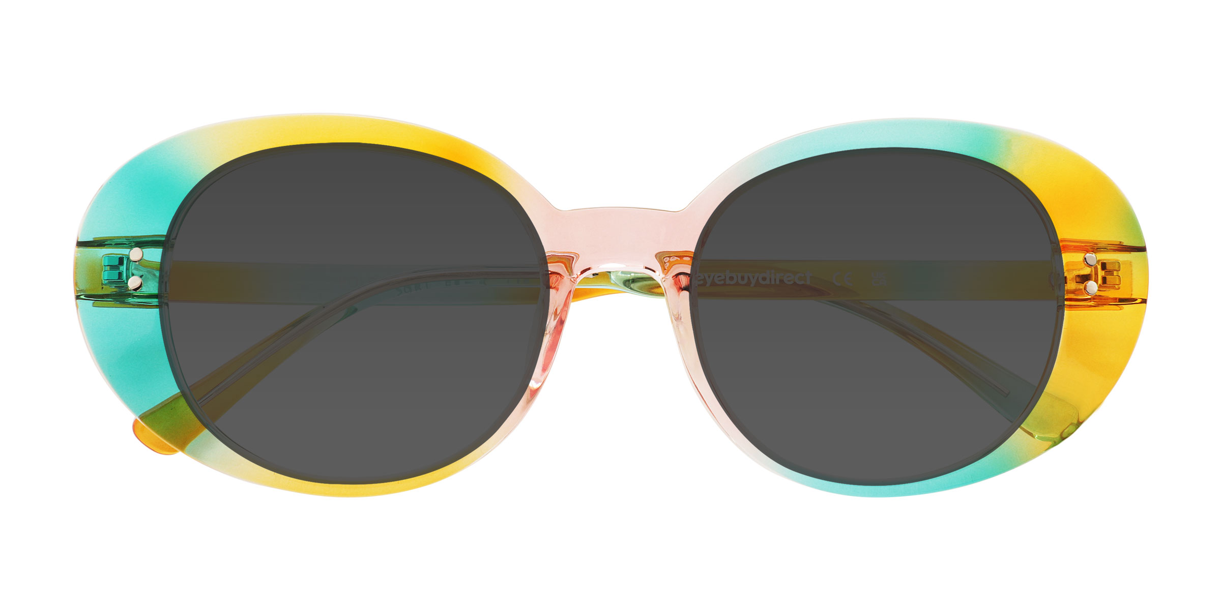 Rainbow Yellow Bold Heart -  Plastique Lunettes de soleil