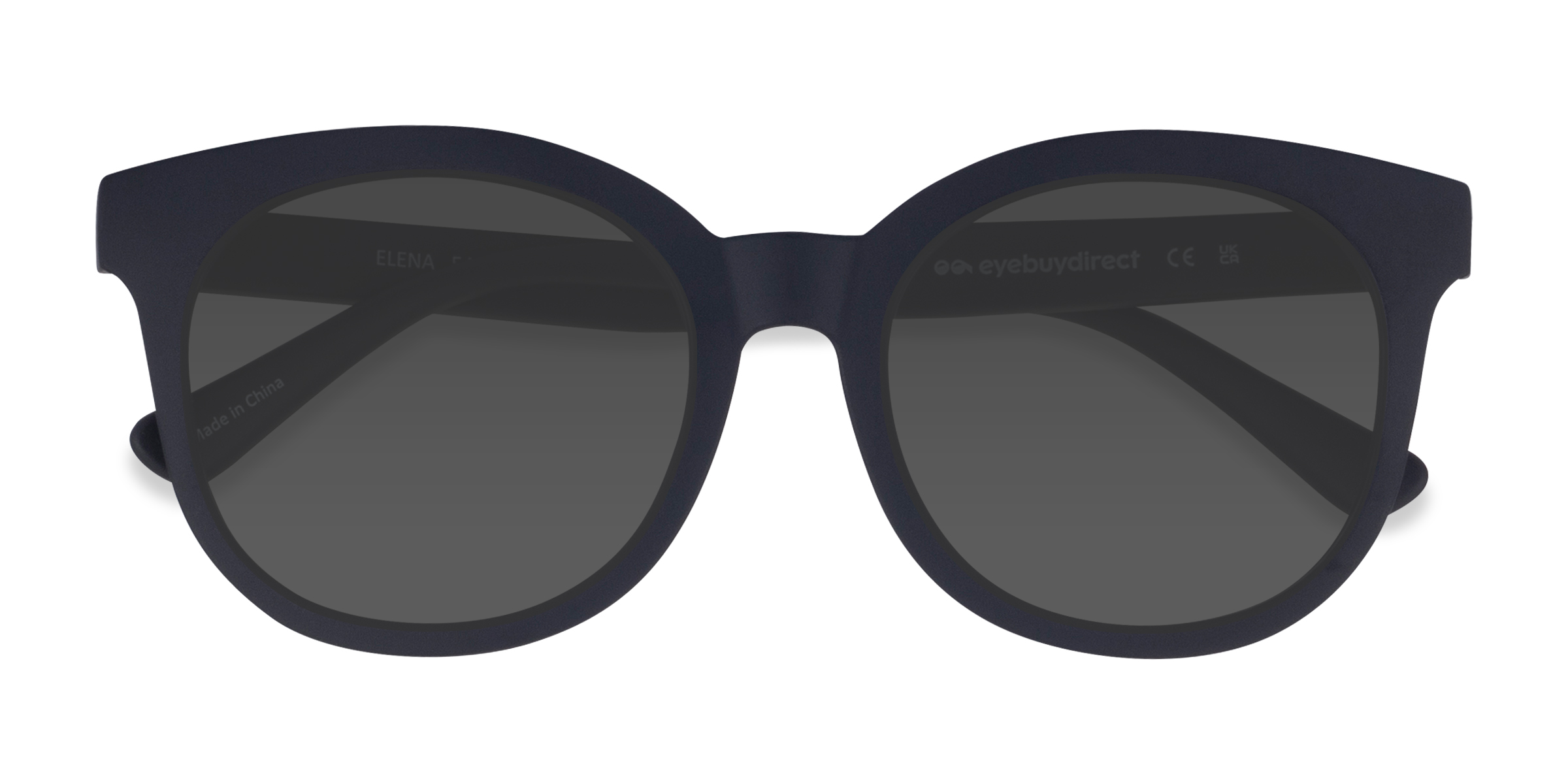 Matte Navy Elena - Plastique Lunettes de soleil