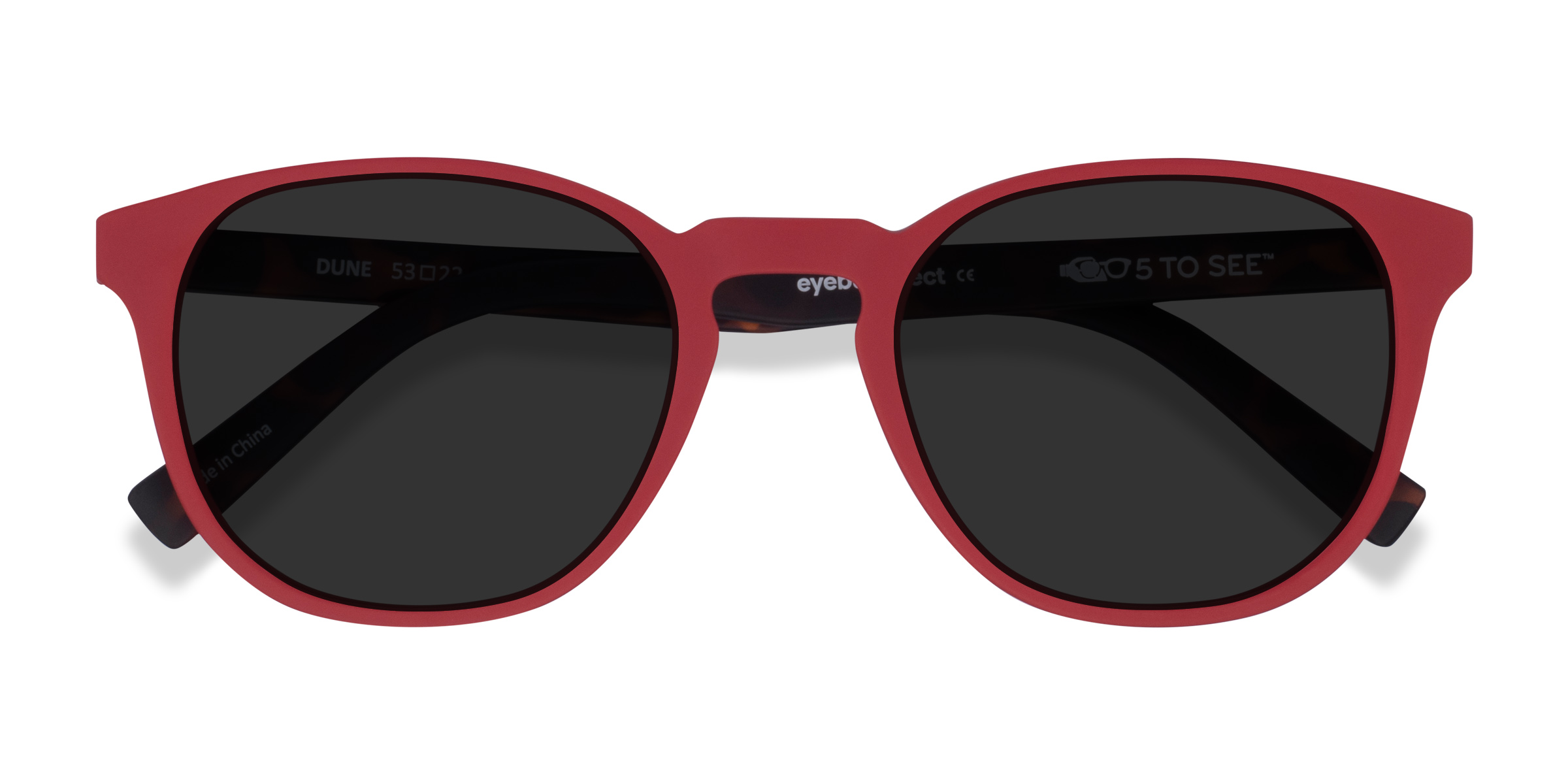 Crimson & Warm Tortoise Dune -  Plastic Sunglasses