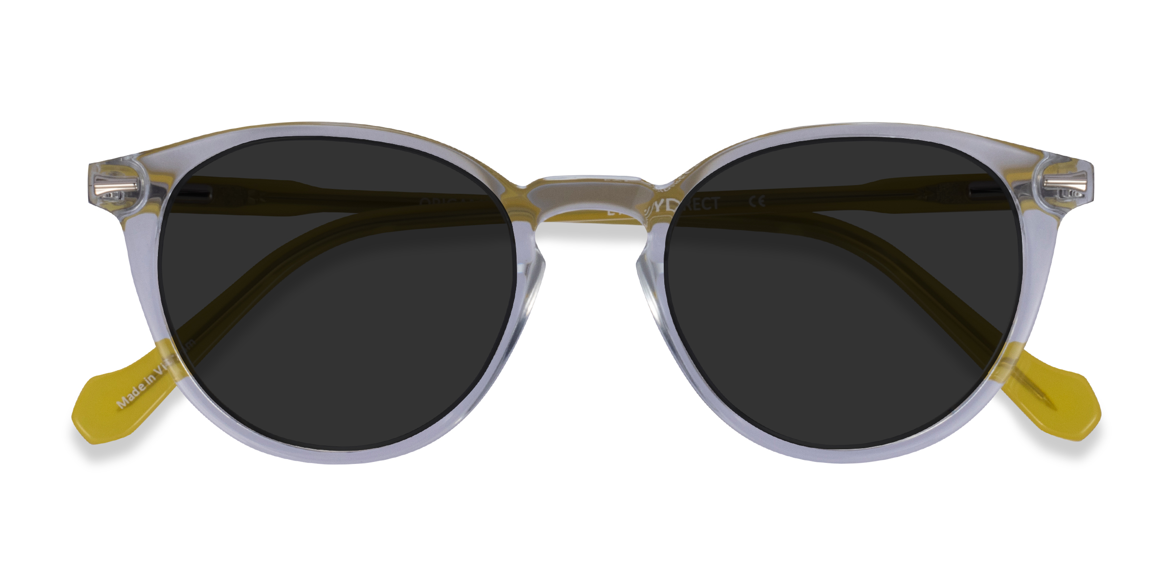 Clear Yellow Origami -  Acetate Sunglasses
