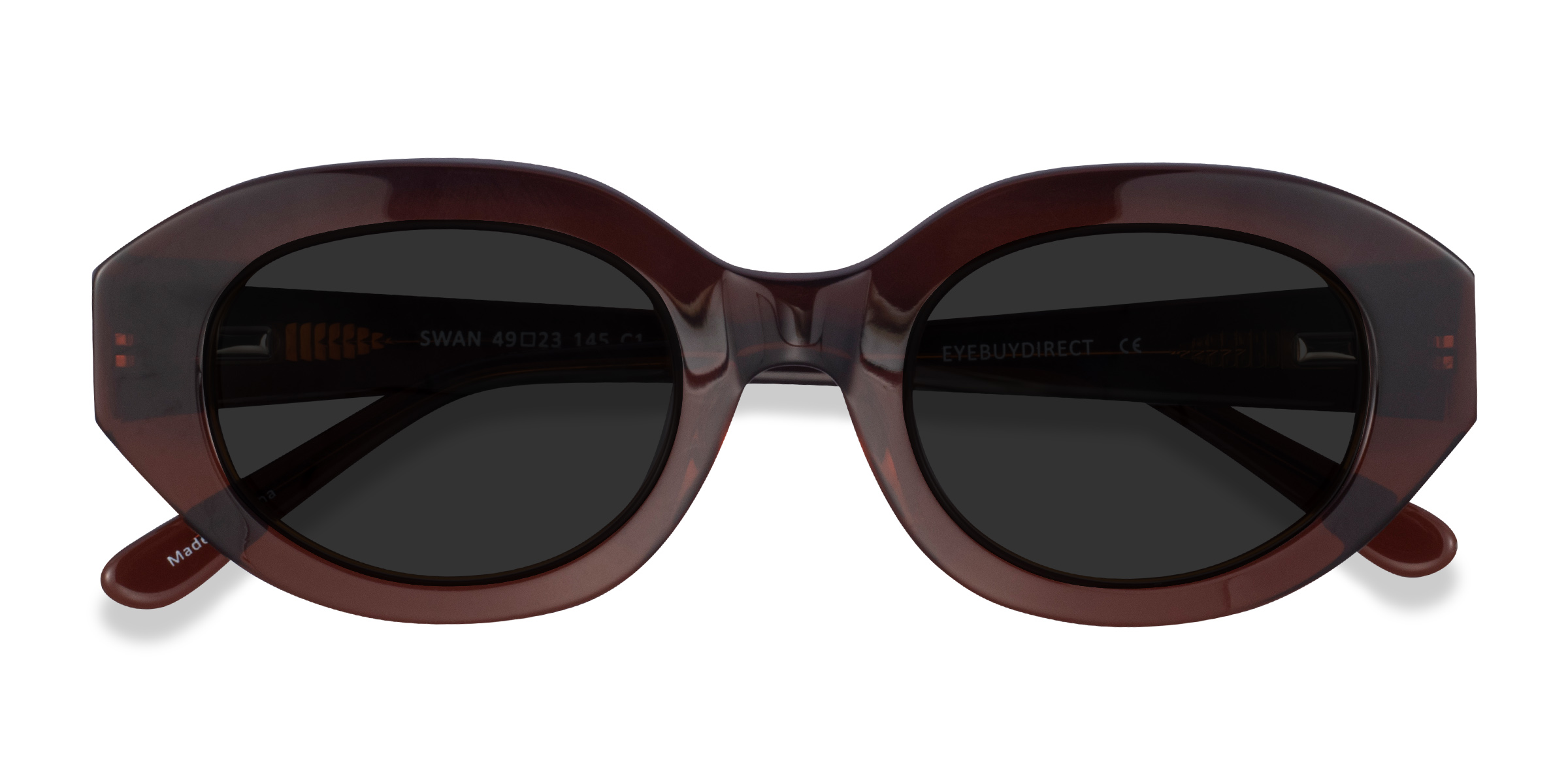 Clear Brown Swan -  Acetate Sunglasses