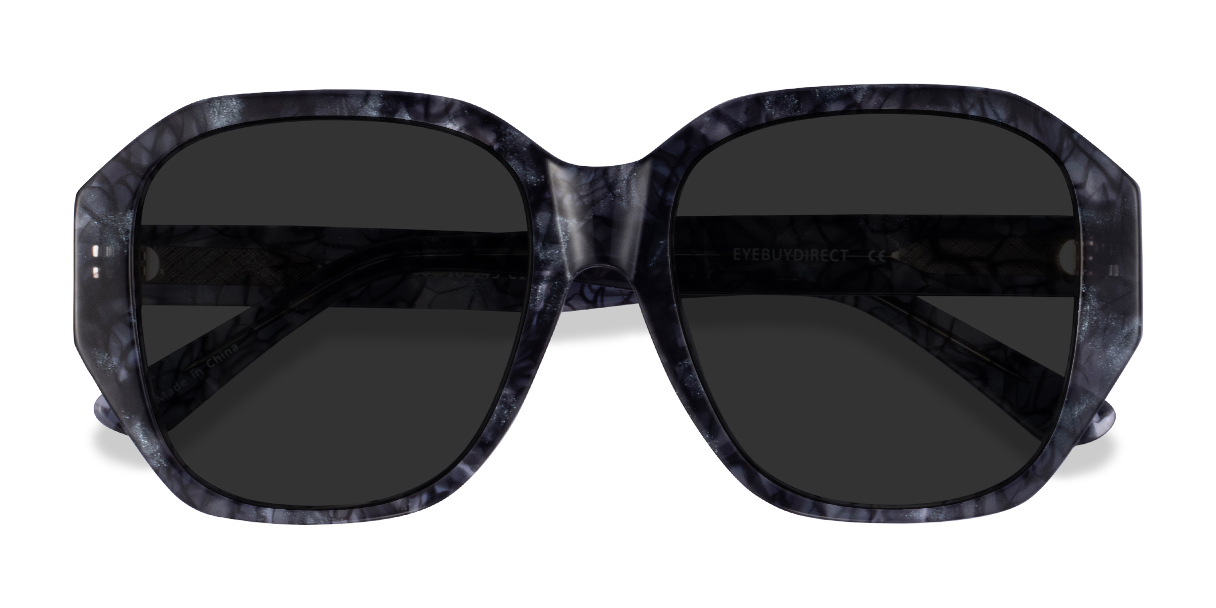 Shiny Black Floral Florence -  Acétate Lunettes de soleil