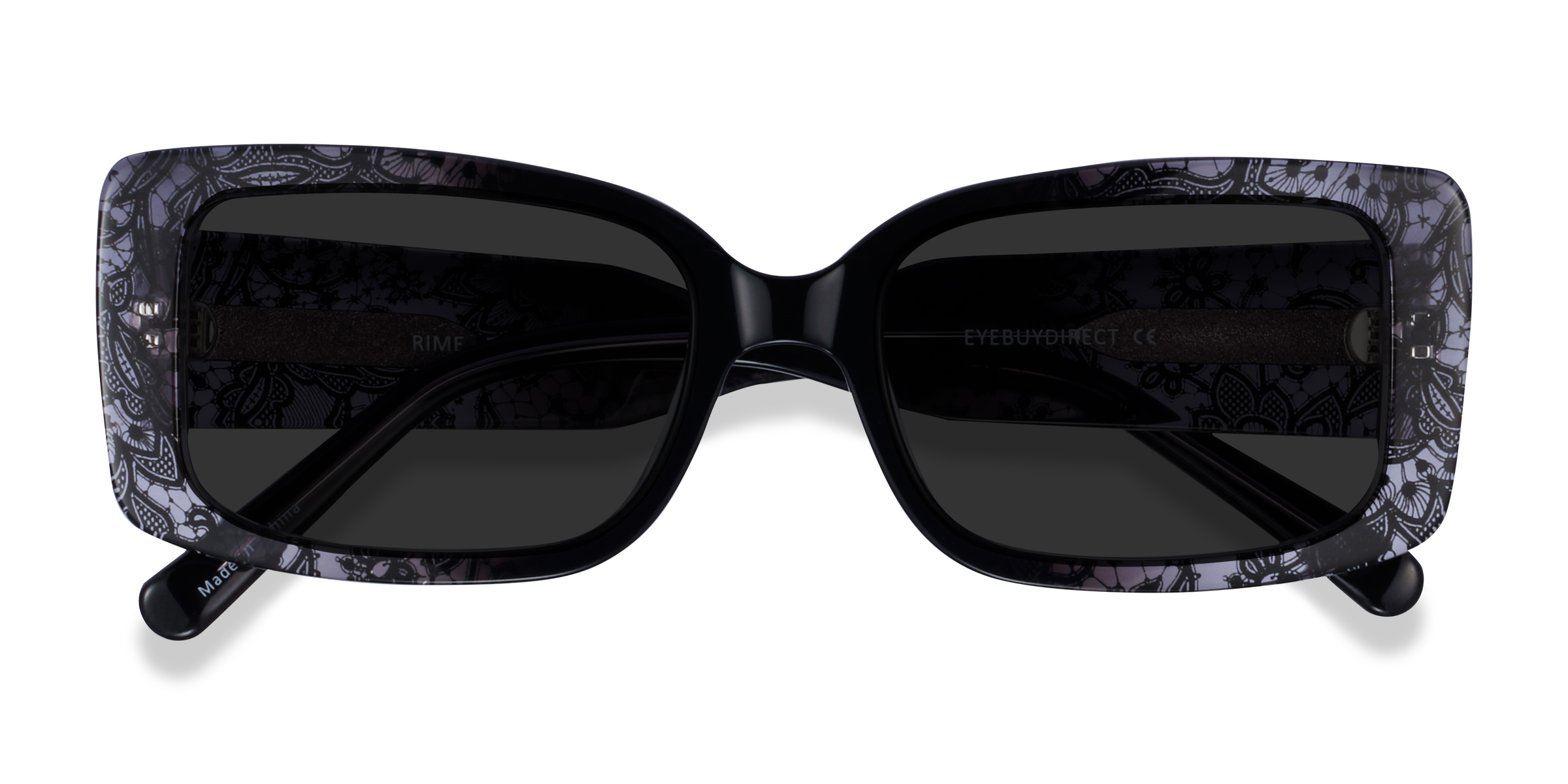 Clear Black Floral Rime -  Acétate Lunettes de soleil