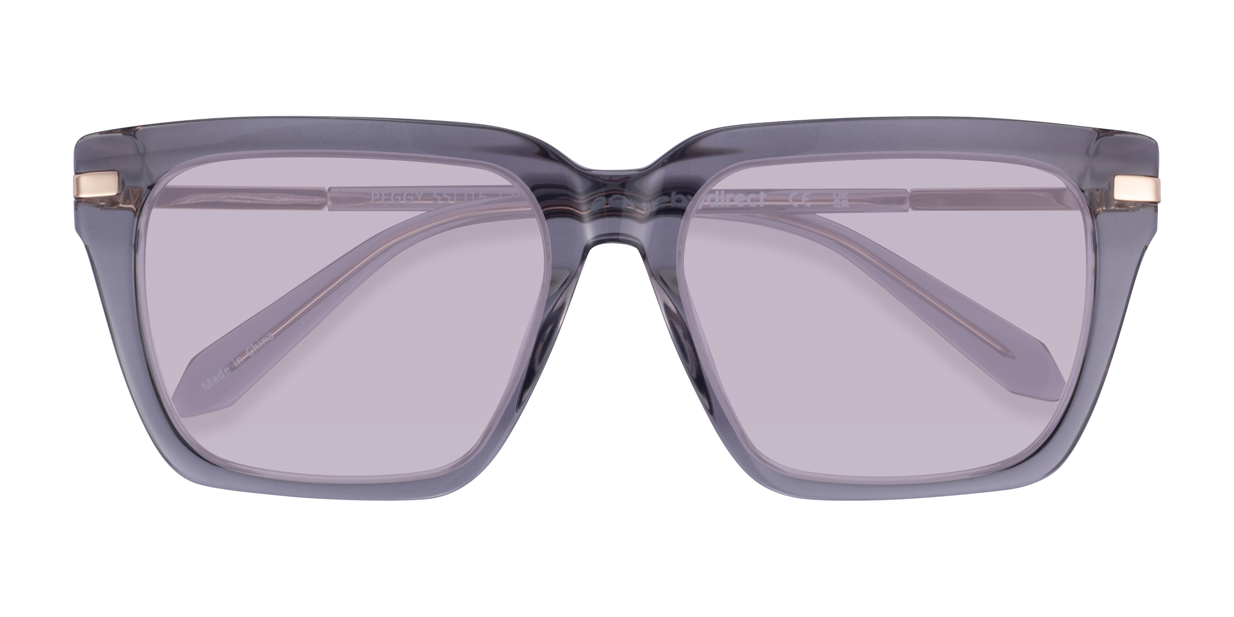 Crystal Gray Peggy -  Acetate Sunglasses