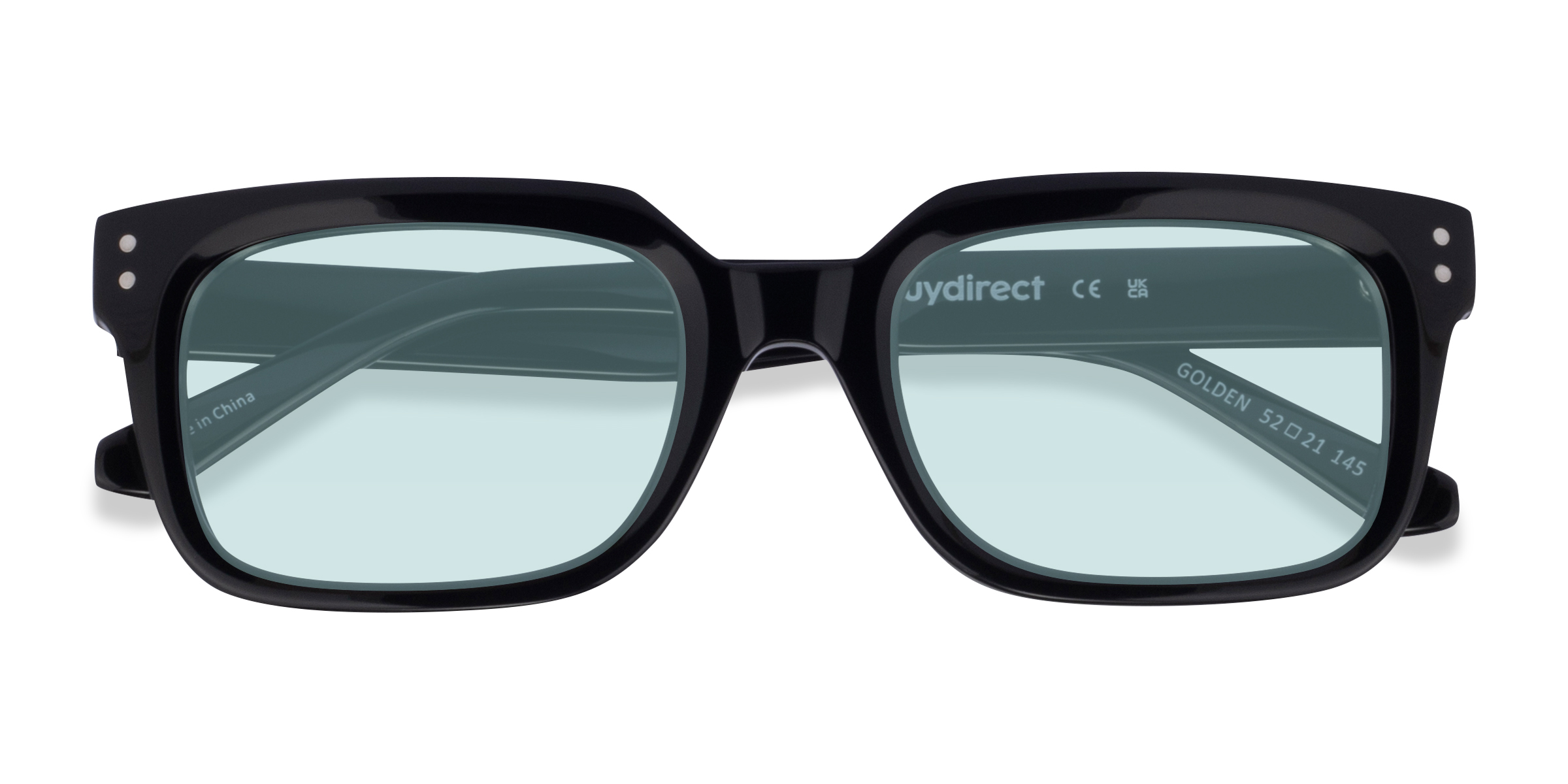 Shiny Black Golden -  Acetate Sunglasses