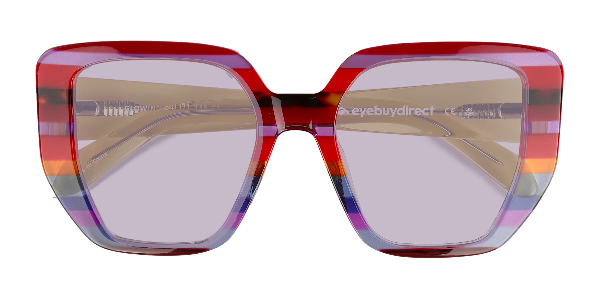 Blue Red Rainbow  Glowing -  Acetate Sunglasses