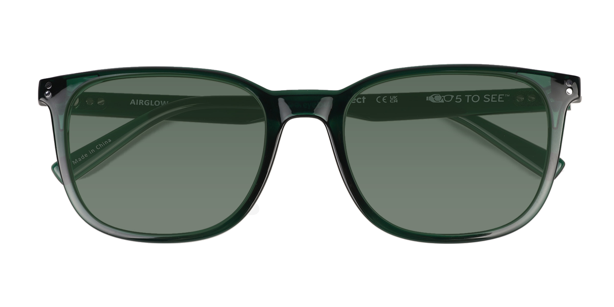 Crystal Green Airglow -  Plastic Sunglasses