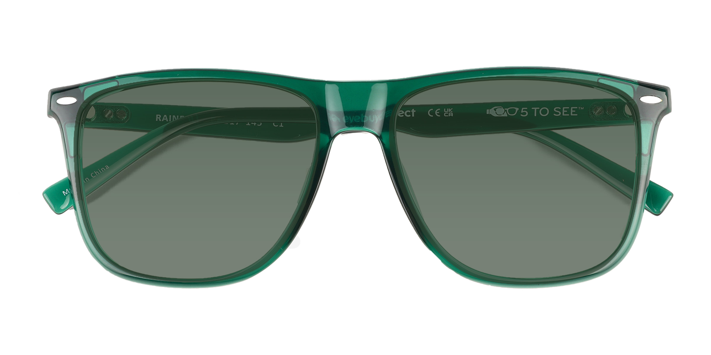 Crystal Green Rainfall -  Plastic Sunglasses