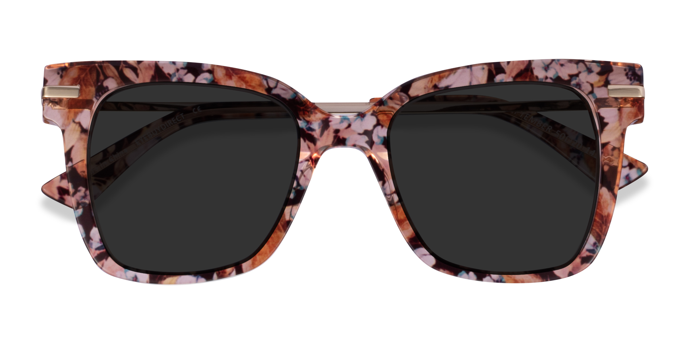 Brown Floral Gold September -  Acétate Lunettes de soleil