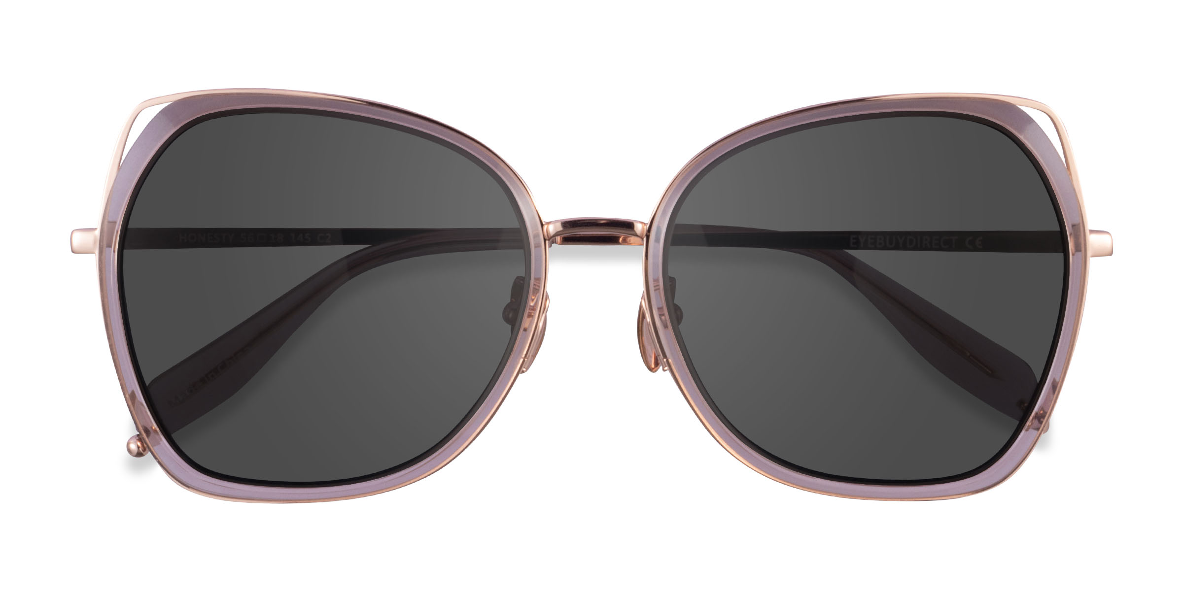 Clear Pink  Rose Gold Honesty -  Acétate Lunettes de soleil
