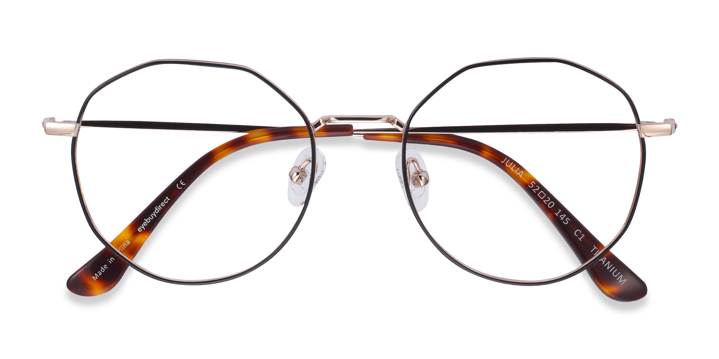 Black & Gold Julia -  Titanium Eyeglasses