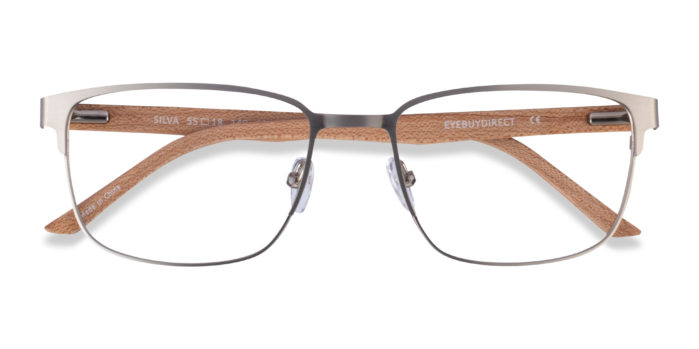 Matte Silver Silva -  Wood-texture Lunettes de vue